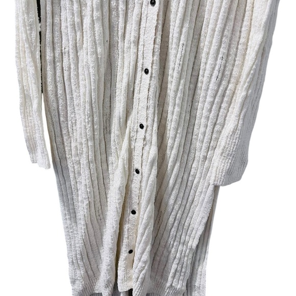 Pilcro NWT Anthropologie Ribbed Duster Cardigan Sweater Size XXS Ivory Casual - Picture 3 of 7